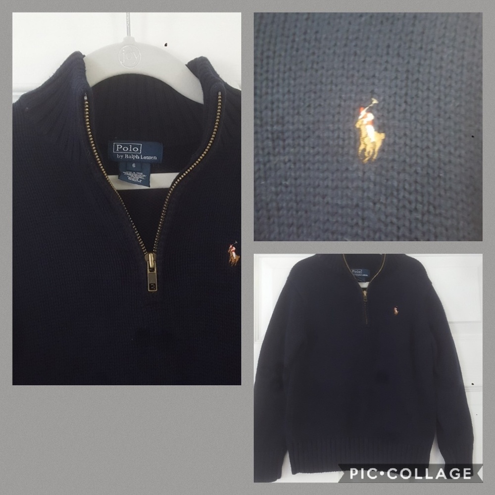 Polo kids blue pullover sweater size 6